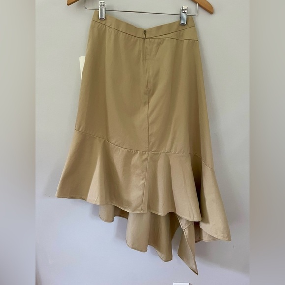 PALMER//HARDING Spicy Asymmetric Draped Poplin Midi Skirt | Size 4/6 - Picture 5 of 10